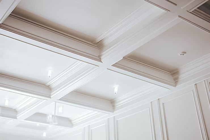 white ceiling with molding